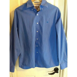 Michael Michael Kors Button Down Shirt Blue White Pinstripes Men Sz L Classic...